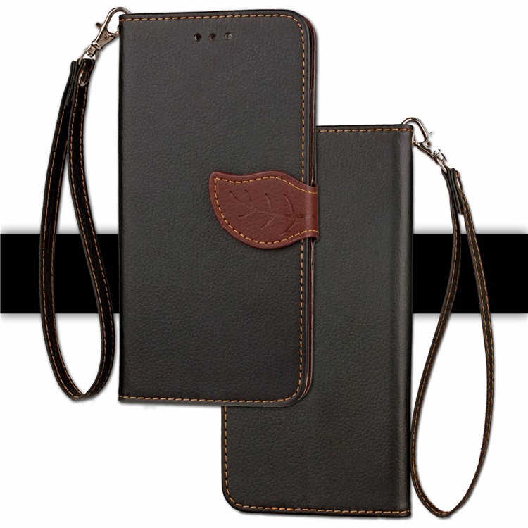 Leaf Shape Magnetic Flap Leather Wallet Case for Huawei P20 Lite/Nova 3e (China) - Black-4