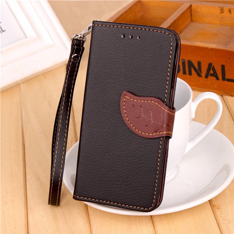 Leaf Shape Magnetic Flap Leather Wallet Case for Huawei P20 Lite/Nova 3e (China) - Black-6