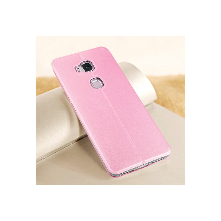 MOFI Vintage Classical Leather Cover Stand for Huawei Honor Play 5X / Honor 5X - Pink-2