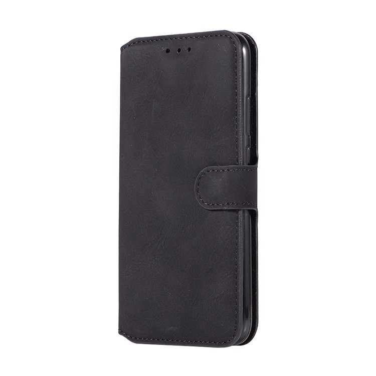 Premium Vintage Leather Magnetic Wallet Case for Huawei P20 Lite/Nova 3e (China) - Black-2