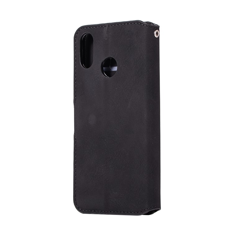 Premium Vintage Leather Magnetic Wallet Case for Huawei P20 Lite/Nova 3e (China) - Black-3
