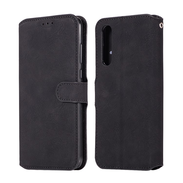 For Huawei P20 Pro Vintage Style Wallet Leather Stand Protective Mobile Case - Black-1