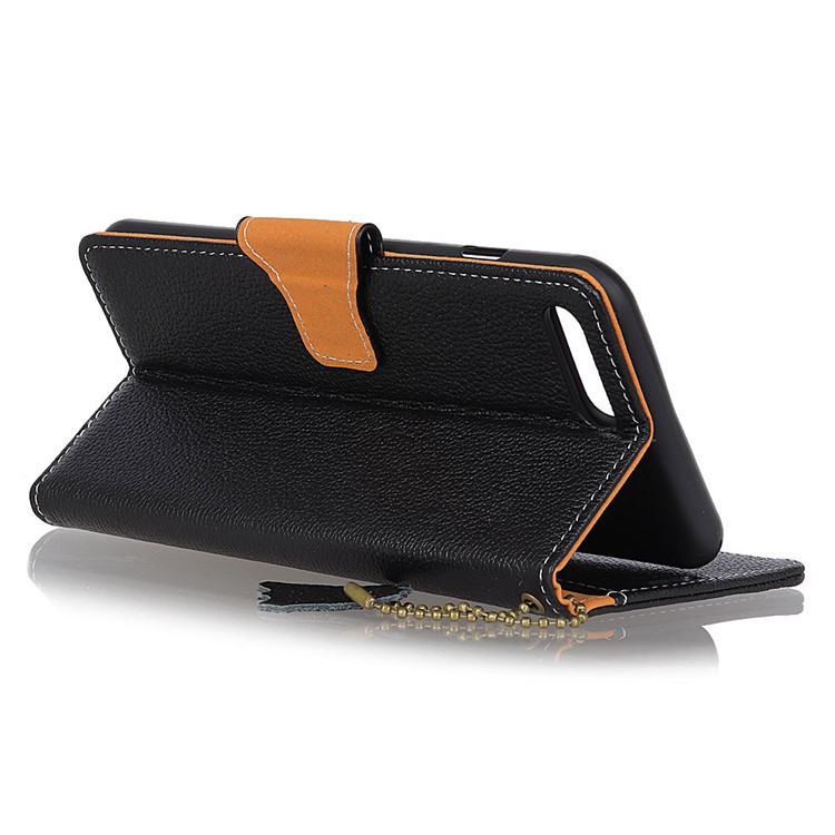Litchi Skin Genuine Leather Magnetic Wallet Phone Cover for Huawei Honor 10 - Black-6