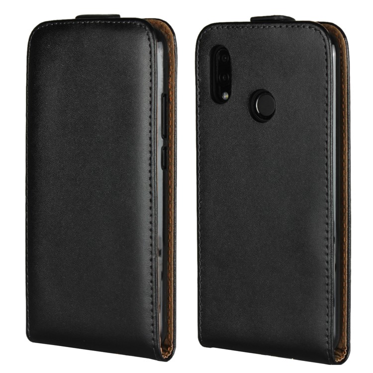 Genuine Leather Vertical Phone Case for Huawei P20 Lite / Nova 3e - Black-1