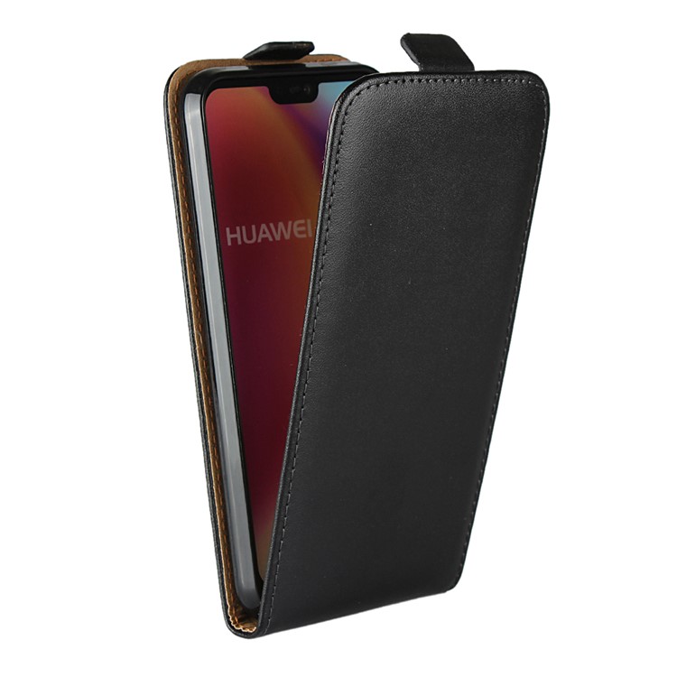 Genuine Leather Vertical Phone Case for Huawei P20 Lite / Nova 3e - Black-6