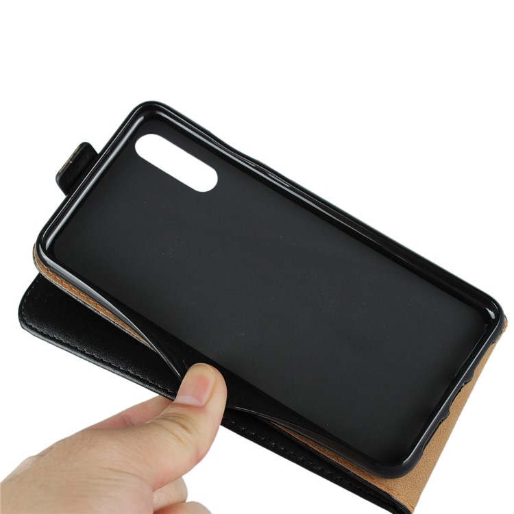 Genuine Leather Vertical Shell Case for Huawei P20 - Black-11