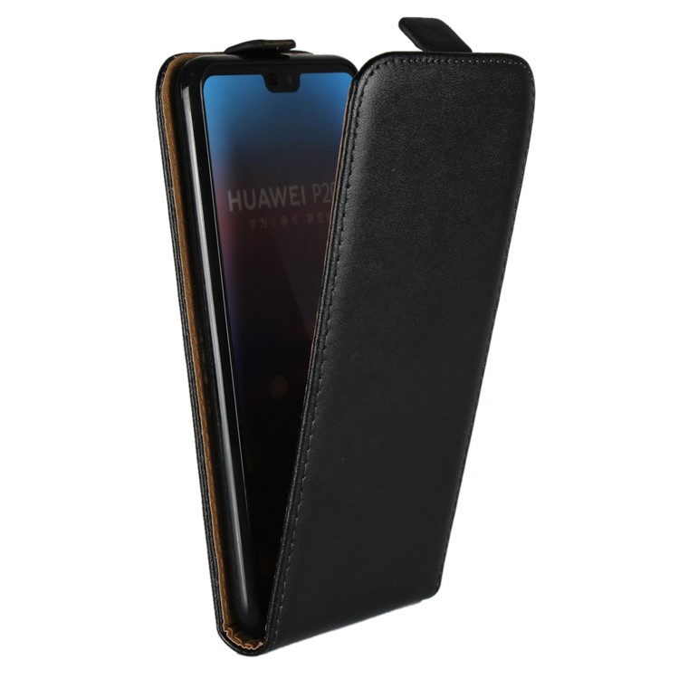 Genuine Leather Vertical Shell Case for Huawei P20 - Black-4