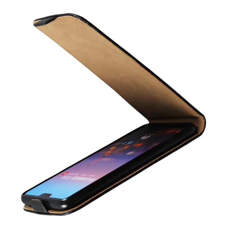 Genuine Leather Vertical Shell Case for Huawei P20 - Black-5