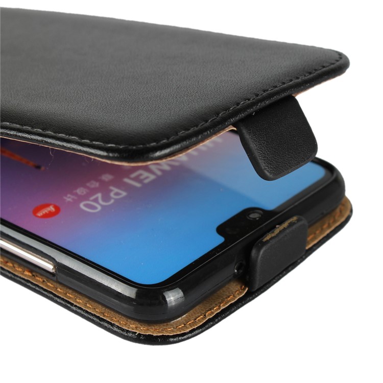 Genuine Leather Vertical Shell Case for Huawei P20 - Black-8