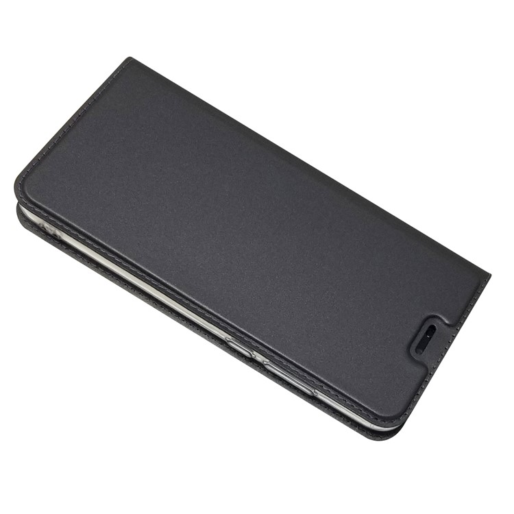 For Huawei P20 Magnetic Adsorption Leather Stand Cover with Card Slot - Black-4
