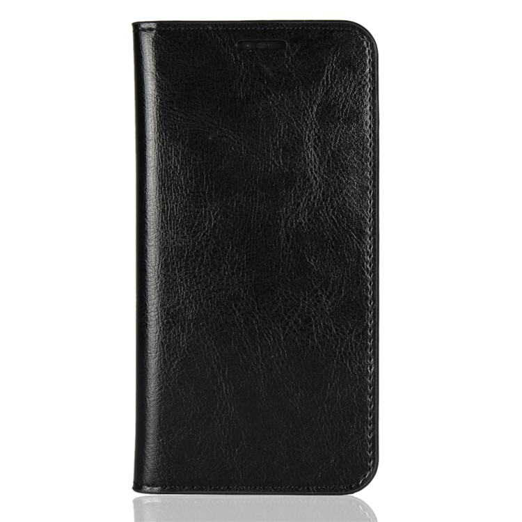 Crazy Horse Genuine Leather Wallet Stand Case for Huawei Honor 10 - Black-2