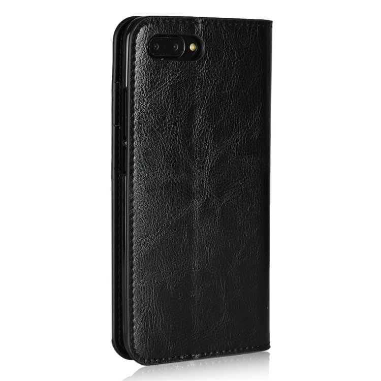 Crazy Horse Genuine Leather Wallet Stand Case for Huawei Honor 10 - Black-3