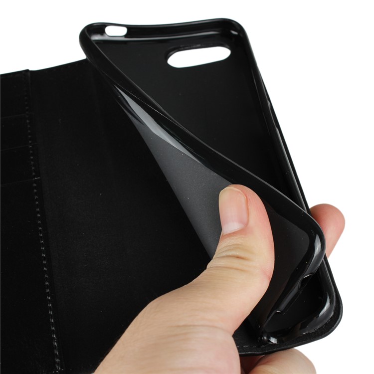Crazy Horse Genuine Leather Wallet Stand Case for Huawei Honor 10 - Black-4