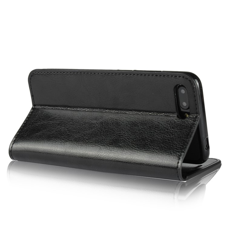 Crazy Horse Genuine Leather Wallet Stand Case for Huawei Honor 10 - Black-6