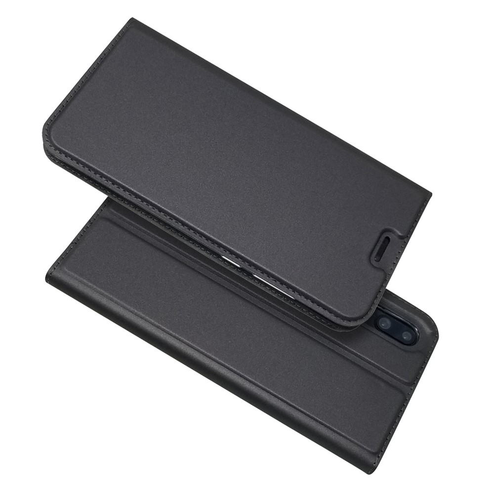 Cubierta de Teléfono de Soporte de Cuero de Adsorción Magnética Con Ranura Para Tarjetas Para Huawei P20 Pro - Negro