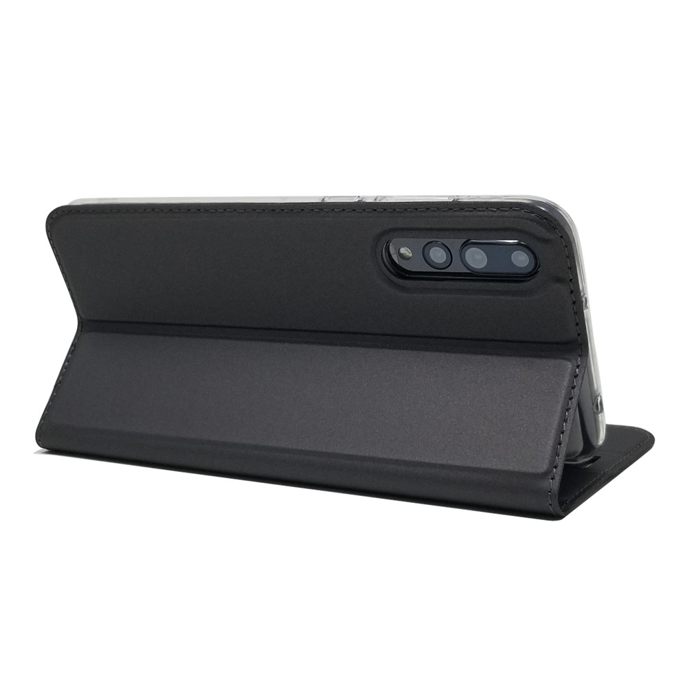Magnetic Adsorption Leather Stand Flip Cover with Card Slot for Huawei P20 Pro - Black-9