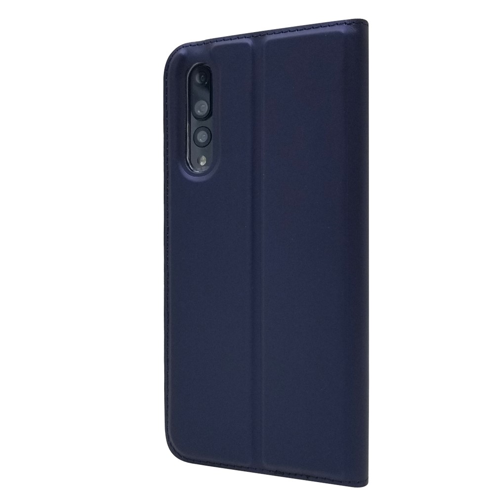 Magnetisches Adsorption Leder Stehen Telefongehäuse Mit Kartensteckplatz Für Huawei P20 Pro - Dunkelblau-3
