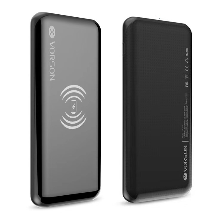 

VP-017 Portable Qi Wireless Charger 8000mAh LED Digital Display Mobile Power Bank Charger for iPhone X, Samsung Note 8 etc. - Black