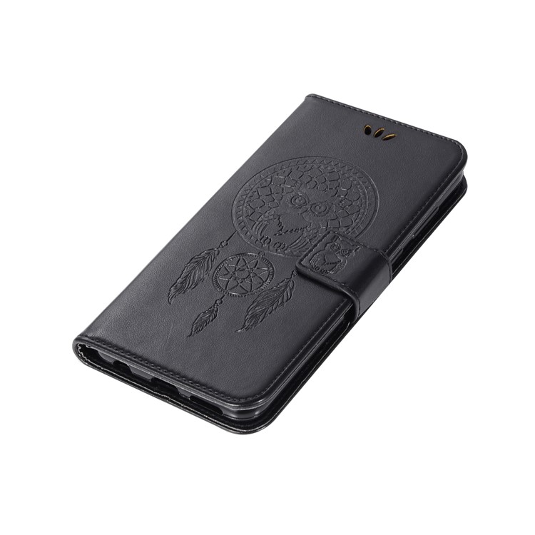 Imprinted Dream Catcher Owl Leather Wallet Case for Huawei Y9 (2018) / Enjoy 8 Plus - Black-7