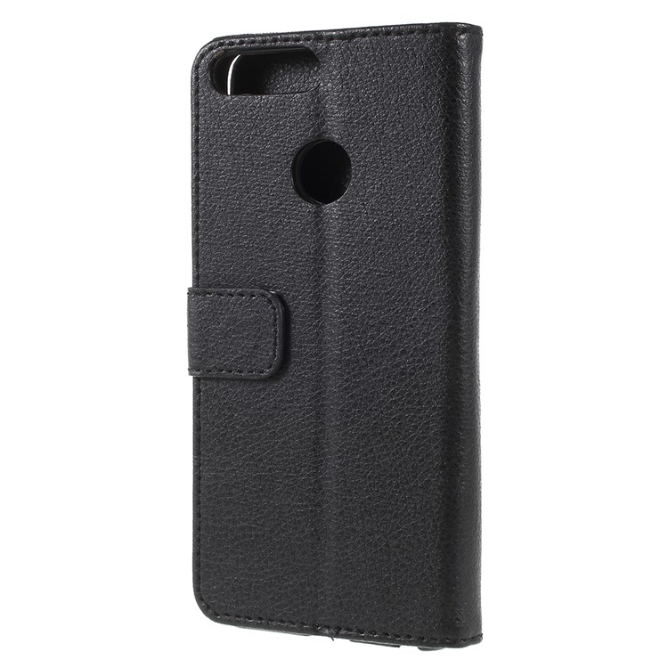 Litchi Texture Wallet Stand Leather Case for Huawei P Smart/Enjoy 7S - Black-2