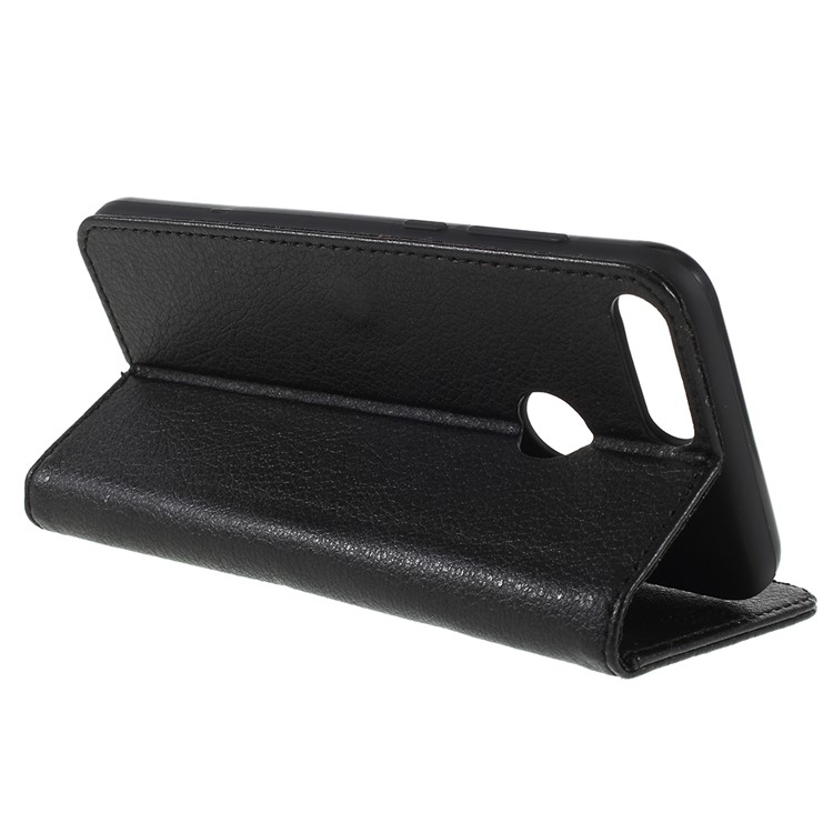 Litchi Texture Wallet Stand Leather Case for Huawei P Smart/Enjoy 7S - Black-5