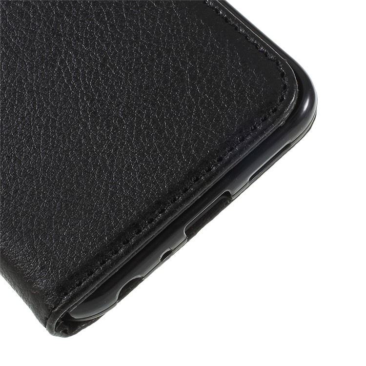 Litchi Texture Wallet Stand Leather Case for Huawei P Smart/Enjoy 7S - Black-7
