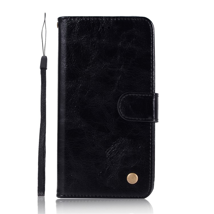 Premium Vintage Leather Wallet Case for Huawei Y9 (2018) / Enjoy 8 Plus - Black-2