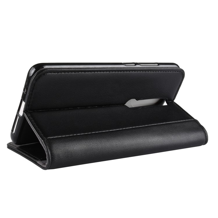Genuine Split Leather Wallet Stand Phone Shell for Huawei Mate RS Porsche Design - Black-7