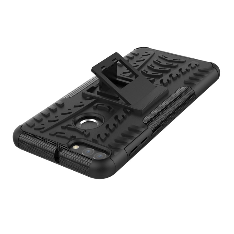 Cool Tyre Kickstand PC + TPU Hybrid Phone Case for Huawei Y9 (2018) / Enjoy 8 Plus - Black-4