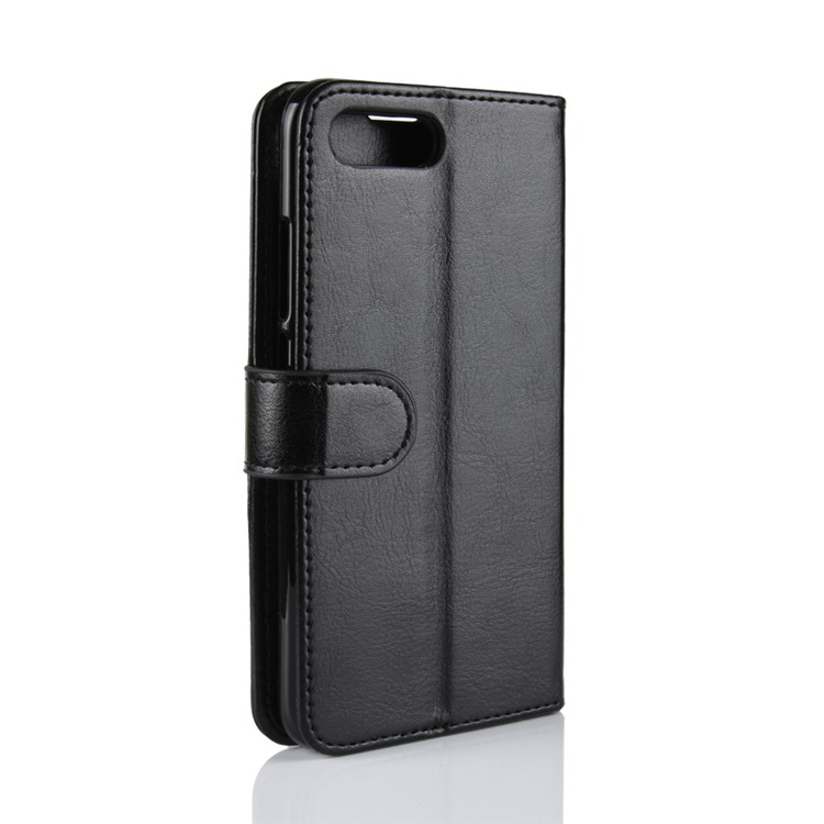 Para Huawei Honor 10 Crazy Horse Wallet Leather Case - Preto