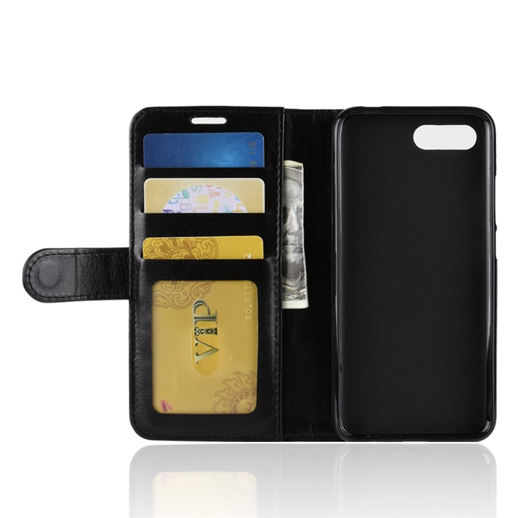 Pour Huawei Honor 10 Crazy Horse Wallet Cuir Case - le Noir