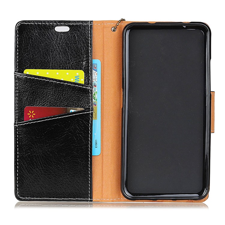 Crazy Horse Genuine Leather Wallet Flip Stand Cell Phone Cover for Huawei Y6 (2018)/Honor 7A (without Fingerprint Sensor) - Black-3