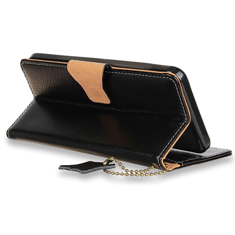 Crazy Horse Genuine Leather Wallet Flip Stand Cell Phone Cover for Huawei Y6 (2018)/Honor 7A (without Fingerprint Sensor) - Black-5