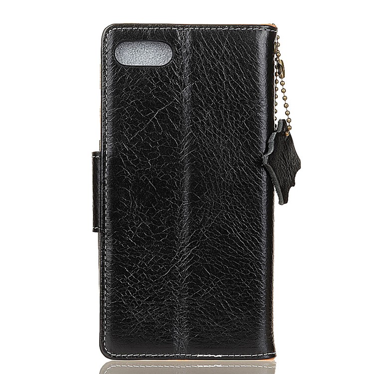 Crazy Horse Genuine Leather Wallet Flip Stand Cell Phone Cover for Huawei Y6 (2018)/Honor 7A (without Fingerprint Sensor) - Black-6