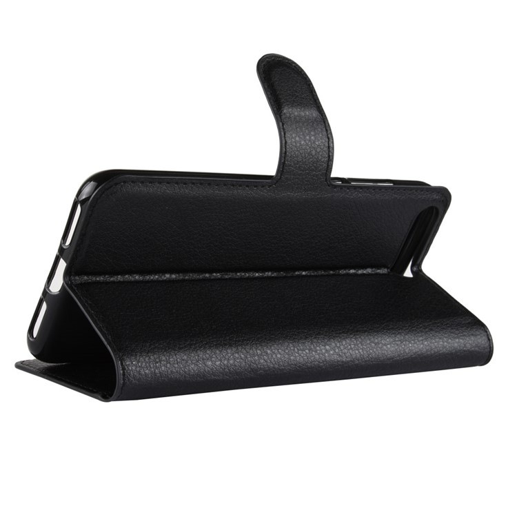 Litchi Skin Wallet Leather Stand Case for Huawei Y6 (2018) / Honor 7A (without Fingerprint Sensor) - Black-6