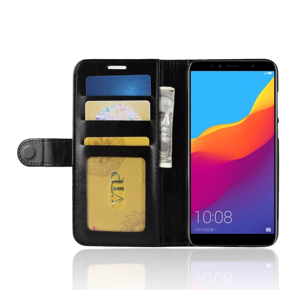 Crazy Horse Leather Stand Phone Case for Huawei Honor 7A (with Fingerprint Sensor)/Honor 7A Pro/Enjoy 8e - Black-5