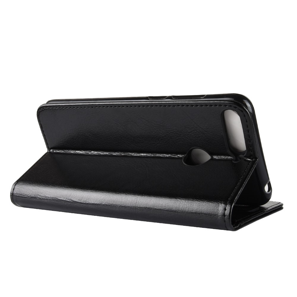 Crazy Horse Leather Stand Phone Case for Huawei Honor 7A (with Fingerprint Sensor)/Honor 7A Pro/Enjoy 8e - Black-8