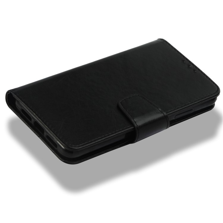 Vintage Oil Buffed Leather Wallet Case for Huawei P20 - Black-7