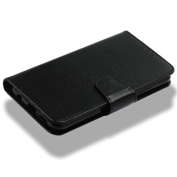 Vintage Oil Buffed Leather Wallet Case for Huawei P20 Lite / Nova 3e - Black-7