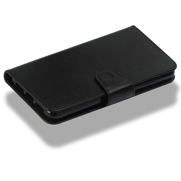 Vintage Oil Buffed Leather Wallet Case for Huawei P20 Pro - Black-5