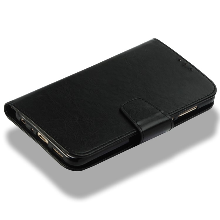 Vintage Leather Magnetic Stand Mobile Casing for Huawei P Smart / Enjoy 7S - Black-7