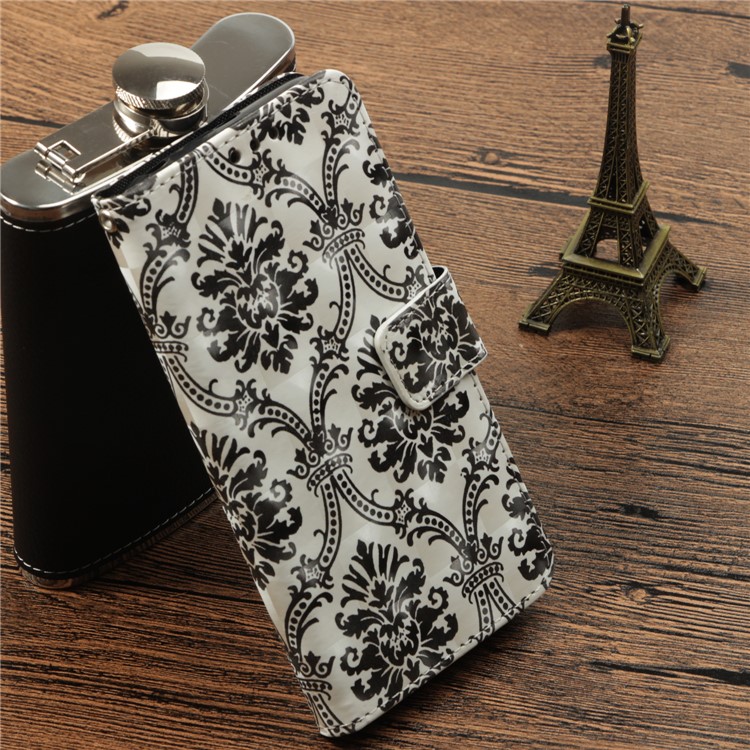 Pattern Printing Wallet Leather Stand Case for Huawei P20 - Damask Flower-7