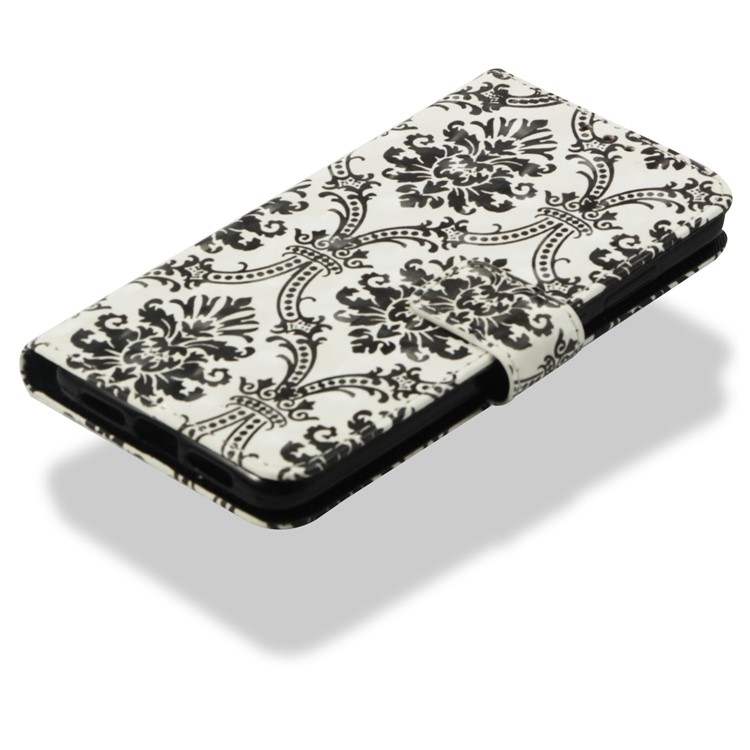 Pattern Printing Wallet Leather Stand Case for Huawei P20 - Damask Flower-8