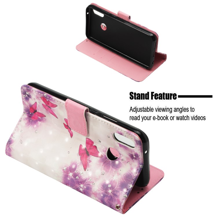 Pattern Printing Leather Wallet Case for Huawei P20 Lite / Nova 3e - Butterfly and Flower-4
