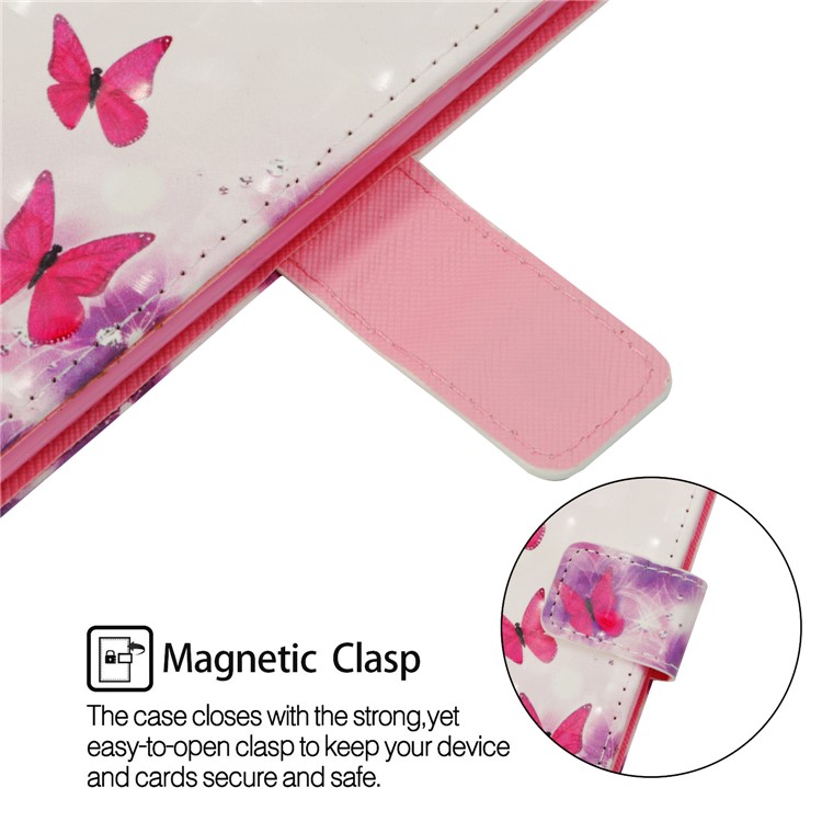Pattern Printing Leather Wallet Case for Huawei P20 Lite / Nova 3e - Butterfly and Flower-5