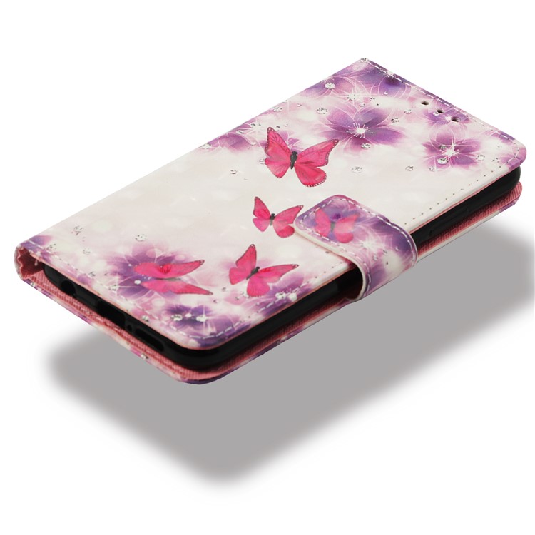 Pattern Printing Leather Wallet Case for Huawei P20 Lite / Nova 3e - Butterfly and Flower-8