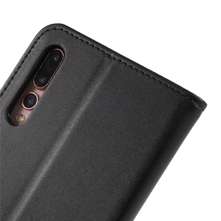 PU Leather Magnetic Wallet Cell Phone Cover with Stand for Huawei P20 Pro - Black-5