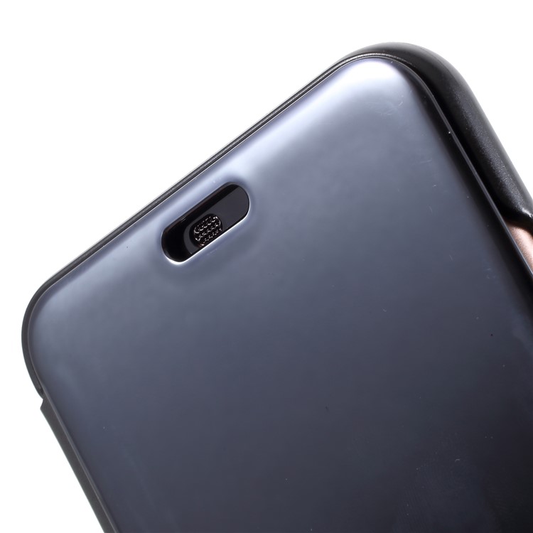 Case de Teléfonos Celulares de Soporte de Cuero de Superficie Espejo Platado Para Huawei P20 Lite / Nova 3e (China) - Negro