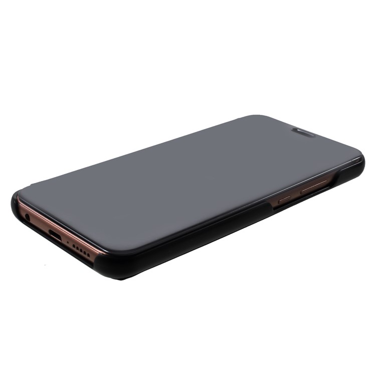 Plated Mirror Surface Leather Stand Cell Phone Case for Huawei P20 Lite / Nova 3e (China) - Black-4