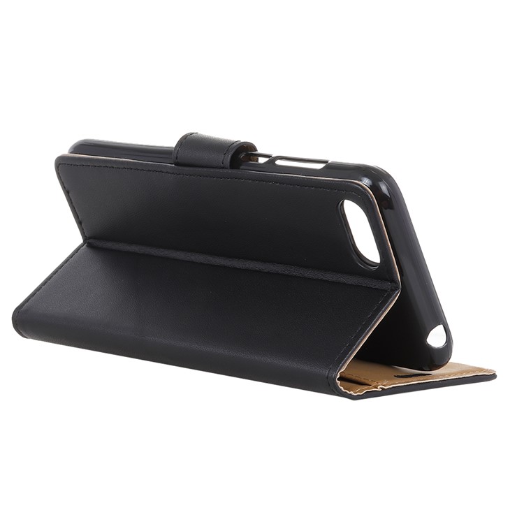 Wallet Stand Flip Leather Phone Cover for Huawei Y6 (2018)/Honor 7A (without Fingerprint Sensor) - Black-4